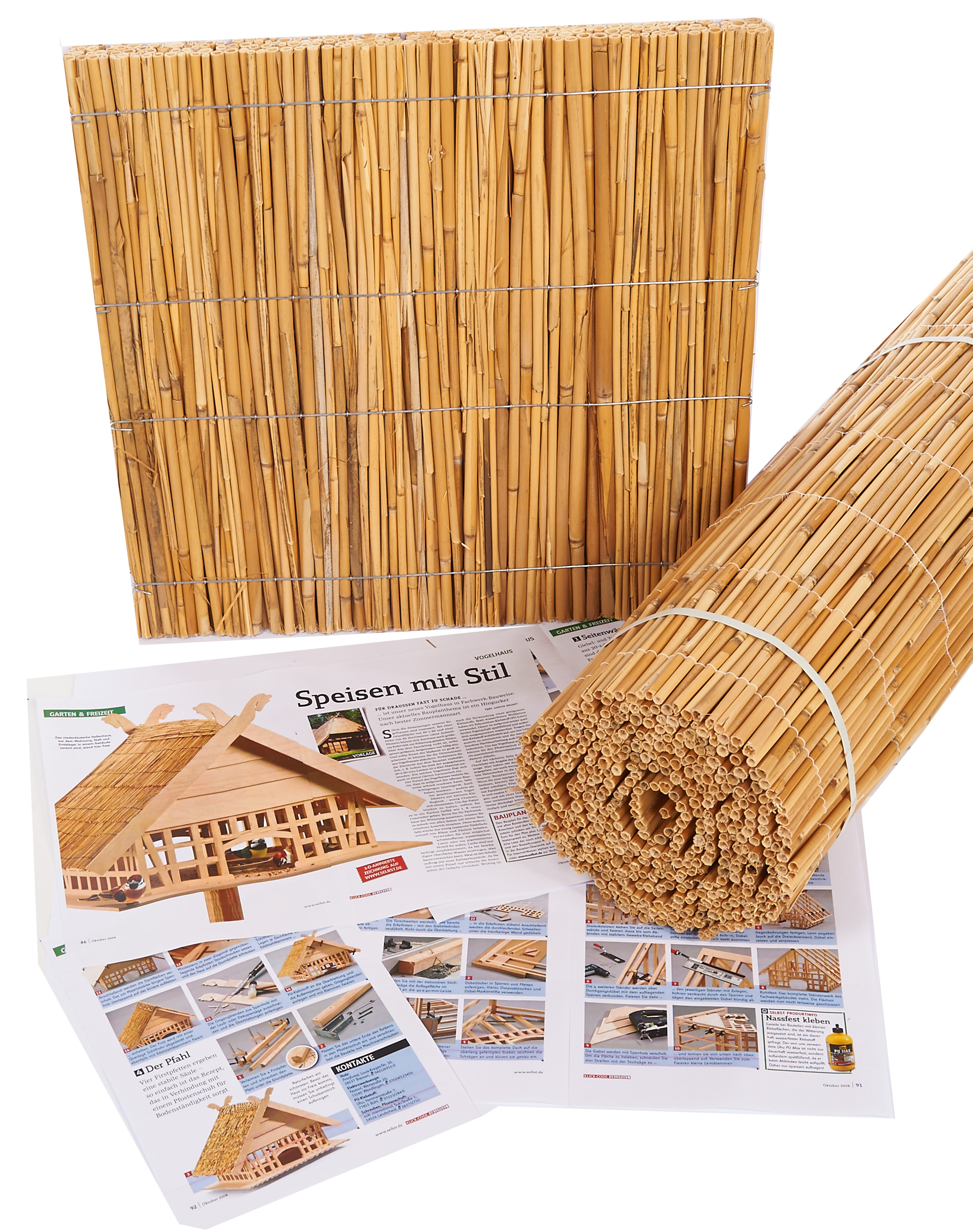 Bauplan Fachwerk-Vogelhaus mit Reetdach